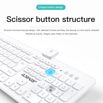 Silent Keyboard and Mouse Set Wired Ergonomic Mute Keycap Office Gaming USB Full-size Keyboard Mouse Combo Desktop PC Keyboard