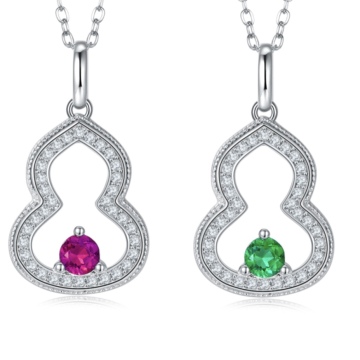ขายร้อน 925 สเตอร์ลิงเงิน 0.3ct ห้องแล็บตัดรอบสร้อยคออัญมณีที่ปลูก