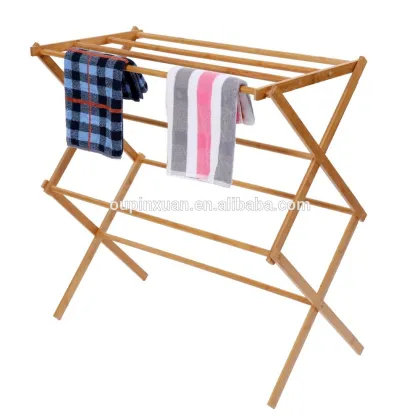 Household Essentials Folding Towel Drying Bamboo Rack, Outside Rack
