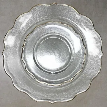 gold rim small glass dinner charger plates