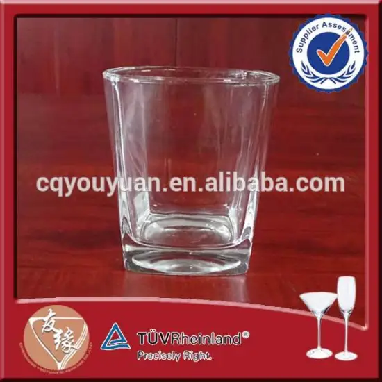 China wholesale 190ml square bottom cheap price machine pressed whisky glass cup