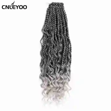 12 inch Grey Bohemian Box Braid Crochet Hair Short BOHO GoddessCrochet Box Braiding Hair Extension