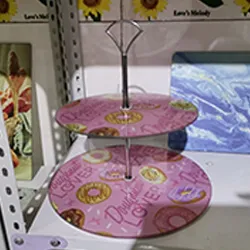 35cm diameter customized design glass cake tray