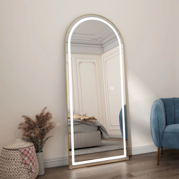 Nordic LED Floor Vanity Mirror with Lamp for Wall Hanging