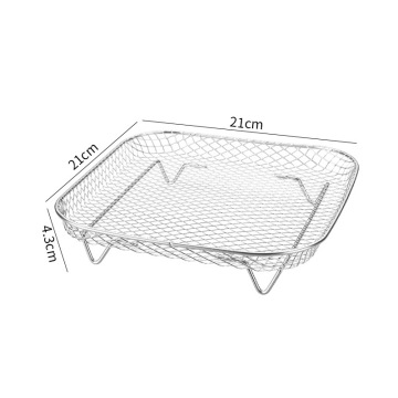 304 Stainless Steel Grilling Rack Rectangle: Mesh Design, Stackable Racks for Air Fryer and Food Heating