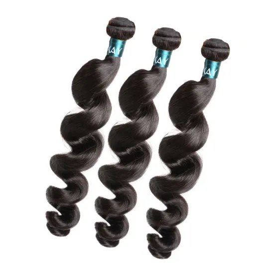 Cheap Customized Private Label Ocean Loose Wave Brazilian Hair Weave Bundles with Closure Virgin Human Hair Extensions