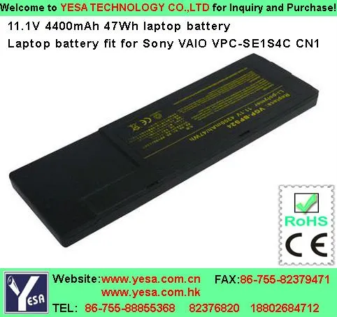 Laptop battery apply to sony VPC-Z119R/B