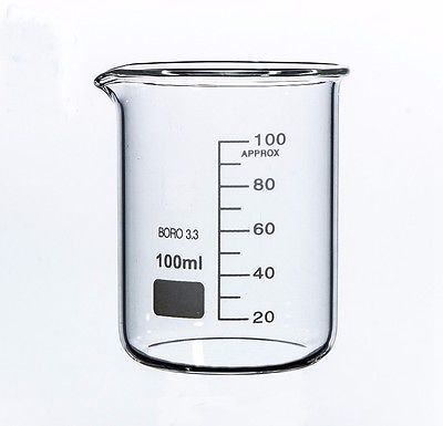 100ml Low Form Beaker Chemistry Laboratory Borosilicate Glass Transparent Beaker Thickened with spout