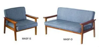 Korea style assembled birch frame 2 seat sofa