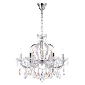 Vintage -verchromte Löwenzahn -Anhänger -Lampe Kronleuchter