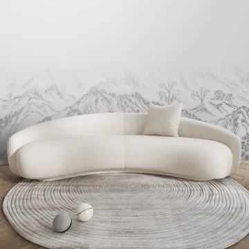 Living room furniture Set fabric Curved Sofas