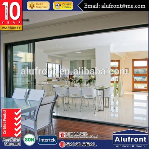 Noise Reduction Sliding Aluminum Door Wooden Grain Europe Standard Door