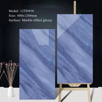 Vogue Design Glossy Glazed Marble Look Porcelain Tiles - 600x1200