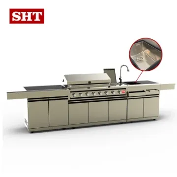 Factory Price BBQ Restaurant Gas Grill Modular Stainless Steel Kitchen