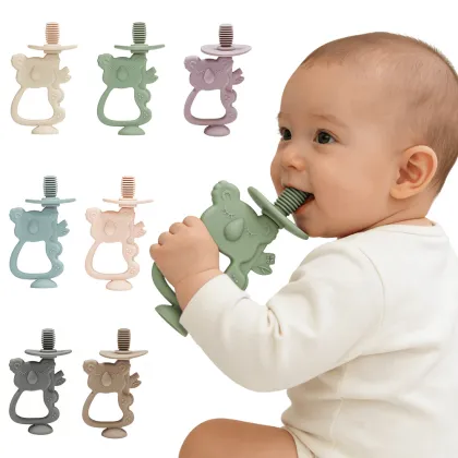 Koala 2in1 Silicone Teether Baby Toothbrush Soothing Relief