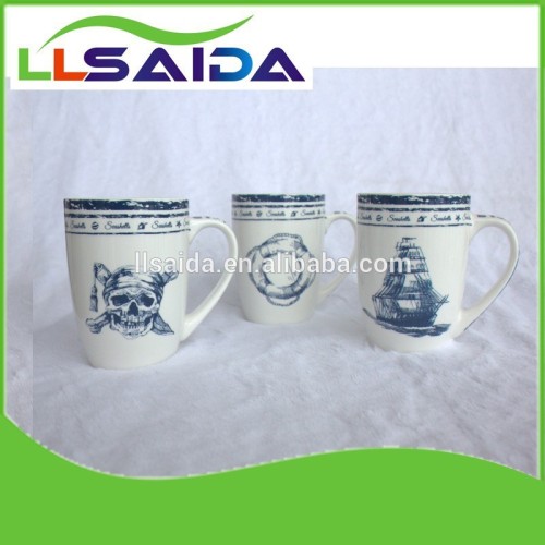 Hot selling cheap price hunan Liling Saida ceramic mug with ocean design