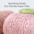 Oem/odm fio ecológico 90% papel 10% lantejoulas slub 150g 180m ouro preto tingido anti-pilling super macio chapéus sacos tricô diy