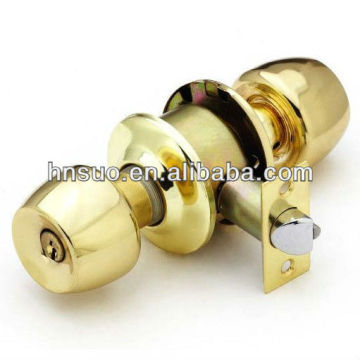gold brass polishing knob one side lock hotel