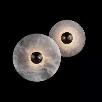 Modern Luxury Circular Marble Wall Lamp for Elegant Interiors