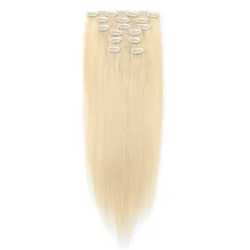 Cheap Wholesale 100% Full Head Virgin 100% Remy Human Hair Double Drawn One Piece Clip In Human Hair Extensions