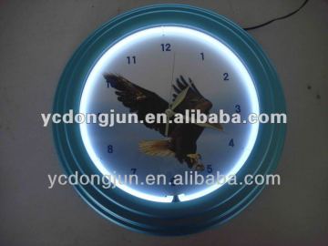 blue neon clock