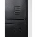 3 Tier Powder Coated Metal Lockers Black