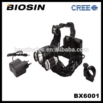 Three led bulbs 1*Cree T6+2*Cree Xpe powerful rechargeable cree headlight