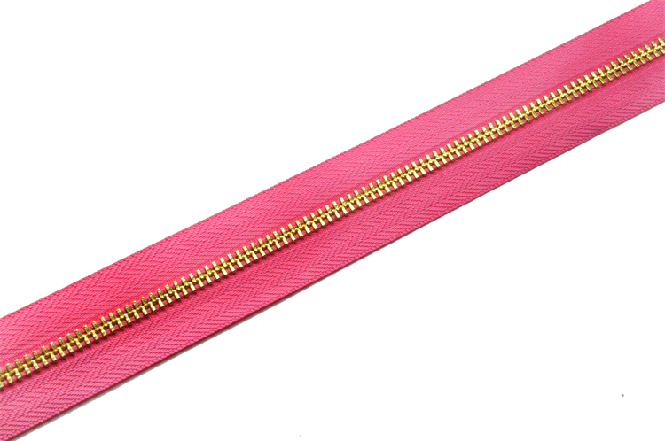 Metal roll zipper sliver golden color titanium zippers