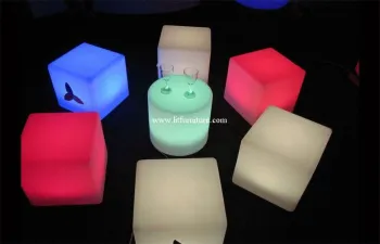 16 Colors Changeable Led Cube Chair / Modern Round Bar Stool