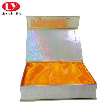 Silver Cardboard Gift Box Magnetic Lid