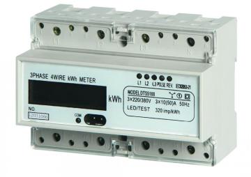 DIN-Rail Mounting Three Phase Electronic RS485/Modbus/Infrared Communication Energy Meter