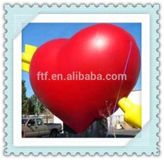 hot sale valentine's day self inflating helium balloons inflatable red heart advertising inflatable love heart