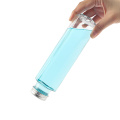 garrafa de vidro hexagonal transparente 300 ml com tampa de alumínio