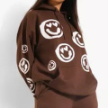 Bruna kvinnors hoodies anpassade hoodie