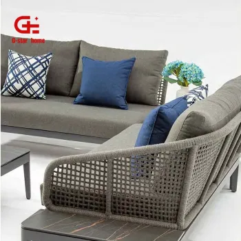 Modern Aluminum Frame Single Armrest Sofa for Outdoor Patio and Garden