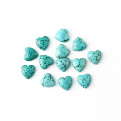 Synthetic Turquoise Campitos Turquoise Heart Cabochons