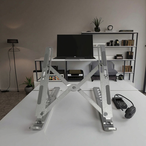 Adjustable 7-Angle Foldable Silvery Laptop Stand