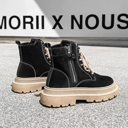 Men's Autumn Winter Leather Boots: Casual Work & Martin Boots