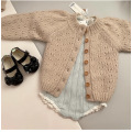 Girls' Long Sleeve Solid Color Sweater Knitted Sweater