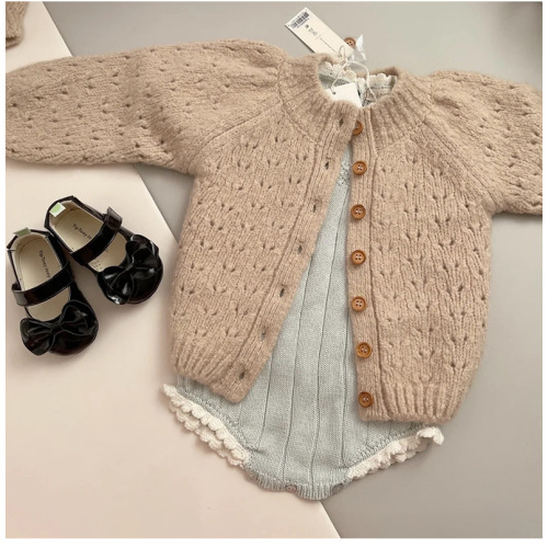 Girls' Long Sleeve Solid Color Sweater Knitted Sweater