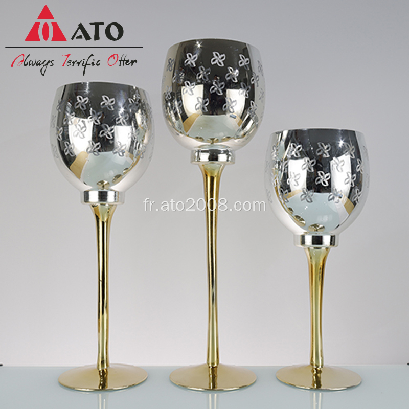 ATO antique argent fini en verre peint en verre