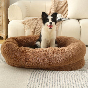 Luxury Fur Large Dog House Comfortable All Season Dog Plush Bed