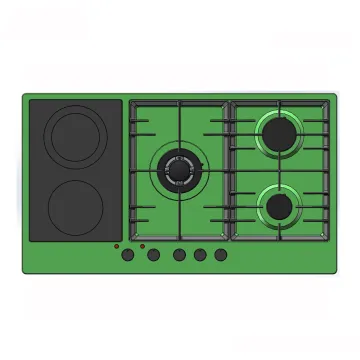 Nuoyi Factory Newest Design 4 Burner Gas + 1 Burner Electric Ceramic Cooktop