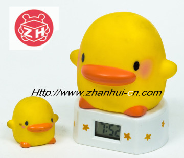 Vinyl Duck Toy with Electronic Clock, Plastic Gift Toys (ZH-PVT010)