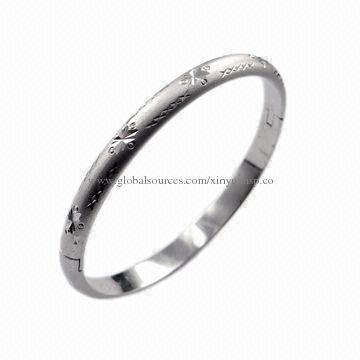Shiny Matte Stainless Steel Bangle, Measures 4x58mm