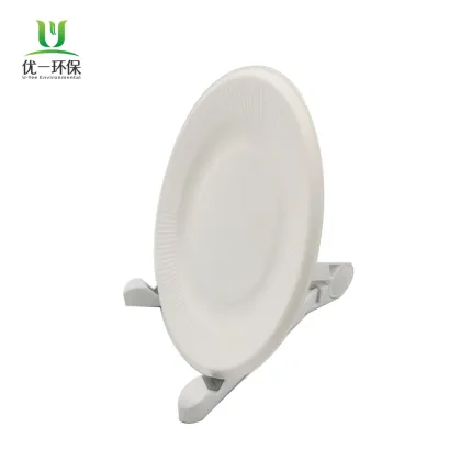 Eco friendly food plates 7'' rippled edge plate