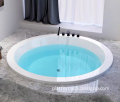 Indoor 4-Person Jacuzzi Spa with LED Phototherapy and Waterfall Feature