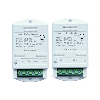 ZigBee 3.0 High-Power Long-Distance Switch Controller with Zero-Cross Detection - Compatible with Tuya eWeLink and Hue Hub