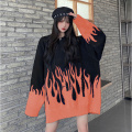 Women Sweater Long Sleeve Flame Bat Sleeve