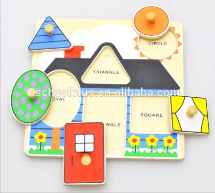 Wooden jigsaw learning shape puzzle educational toy for kids